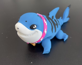 Mini Je-ff the Shark Flexi Fidget Toy – 3D Printed Flexi Toy, Fidget Toy, Cute Desk Companion