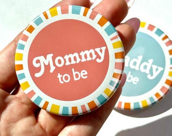 Here Comes the Son Baby Shower Pins – Retro Summer Theme