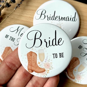 Boots and Bubbly Bridal Shower Pins: Country Western Bride to Be