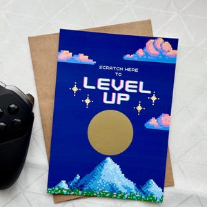 à gratter faire-part de grossesse | Reveal bébé gamer de niveau supérieur | Option pour le texte ou la photo de l'échographie, du couple et plus encore !