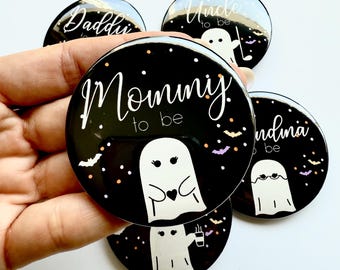 Halloween Baby Shower Pins | Spooky Ghost Party Favors
