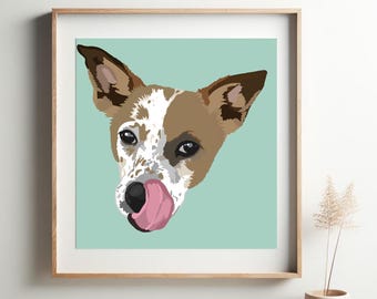Pet Memorial Portrait – Custom Rainbow Bridge Pet Art, Digital Drawing from Photo, Personalized Dog or Cat Remembrance Gift