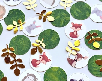 Woodland Baby Shower Confetti – Forest Animal Table Scatter