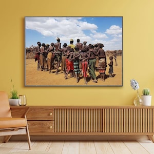 Stampa digitale della tribù Daasanach Etiopia. Arte da parete della tribù dell&#39;Etiopia. Tribù Daasanach. Arte da parete della tribù africana. Cultura africana.