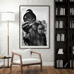 Mursi tribe Ethiopia digital print. Ethiopia wall art. Mursi plate Ethiopia Omo valley.