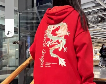 Chinese Dragon New Year Hoodie Sweatshirt Size S-3XL