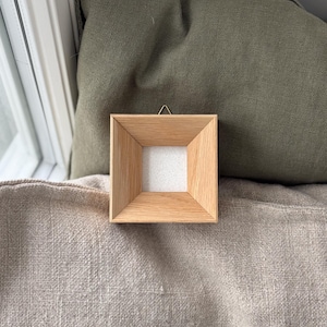 Solid Oak Wood Picture Frame / Angled Wooden Frame / Small Handmade Frame / Mini Wooden Decor / Gift Idea image 3