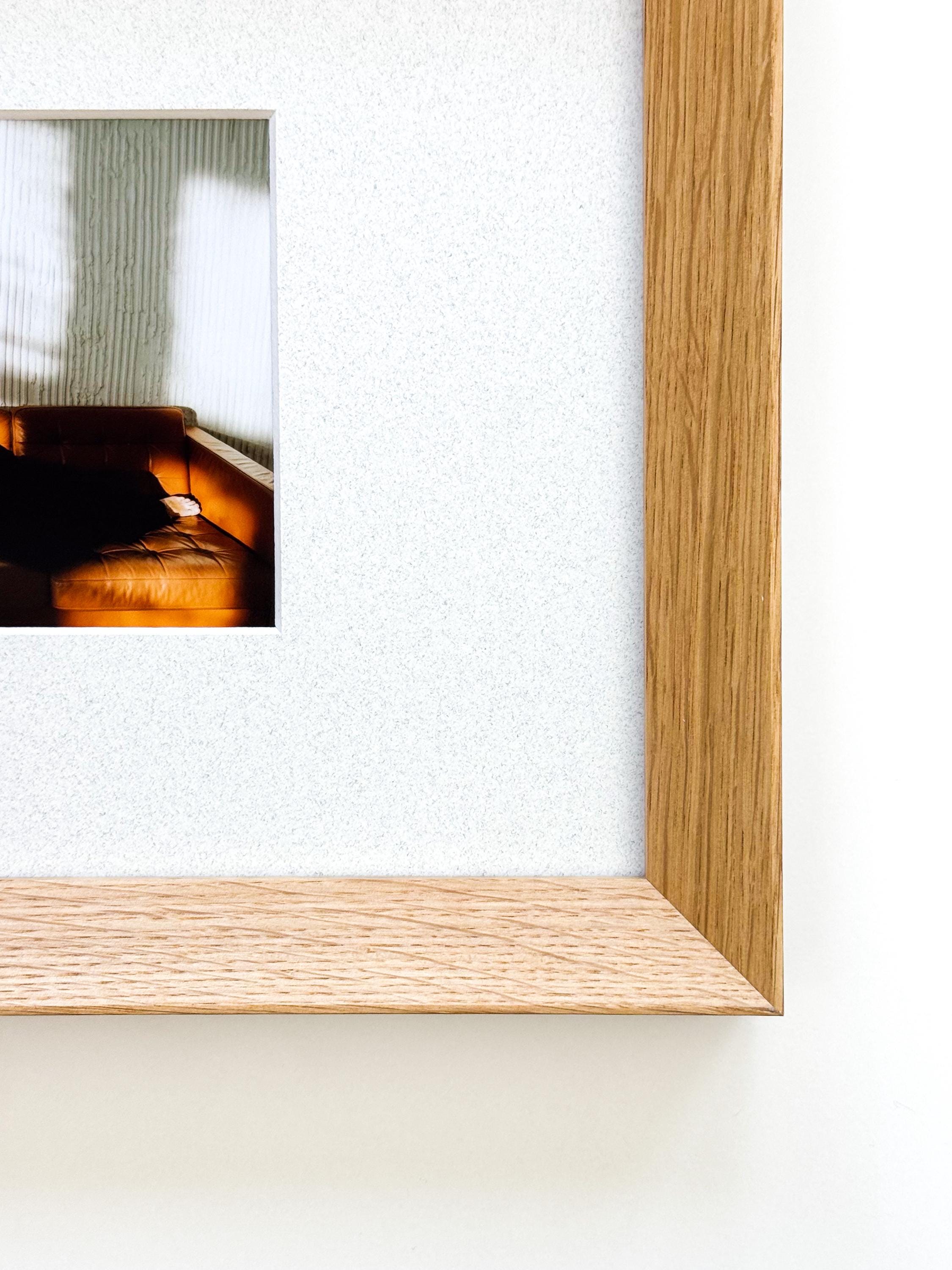 Solid Oak Wood Picture Frame / Thick Angled Profile / Minimalist Heavy ...