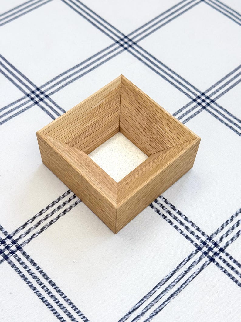 Solid Oak Wood Picture Frame / Angled Wooden Frame / Small Handmade Frame / Mini Wooden Decor / Gift Idea image 5