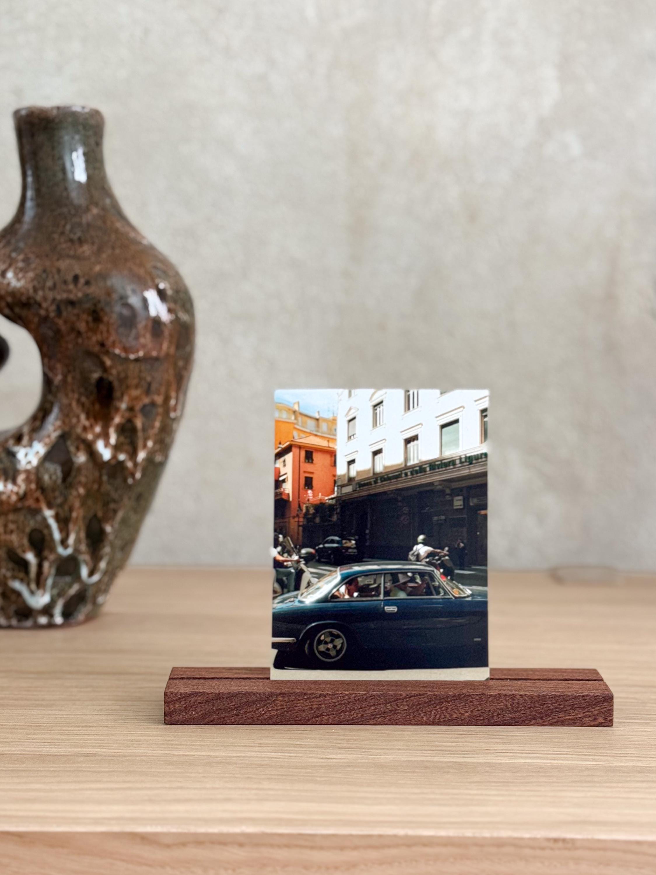 Mahogany Wooden Photo Stand, Minimalist Handmade Picture Holder