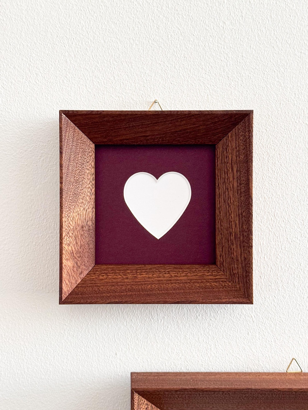 Solid Mahogany Wood Picture Frame / Thick Angled Profile / Minimalist ...