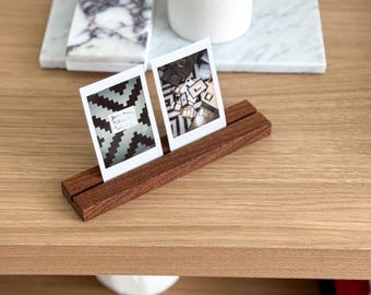 【希少】HERMES フォトスタンド　マホガニーラッカー　ステッチ模様 Mahogany Wooden Photo Stand, Minimalist Handmade Picture Holder