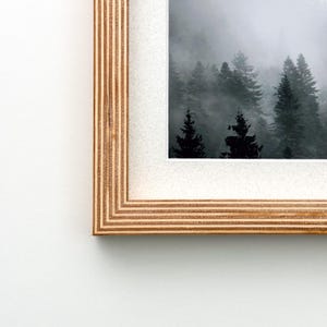 Wood Picture Frame, Plywood Layered Striped Frame, Minimalist Modern Frame, Handmade Shelf or Wall Home Decor, Unique Wood Design image 3