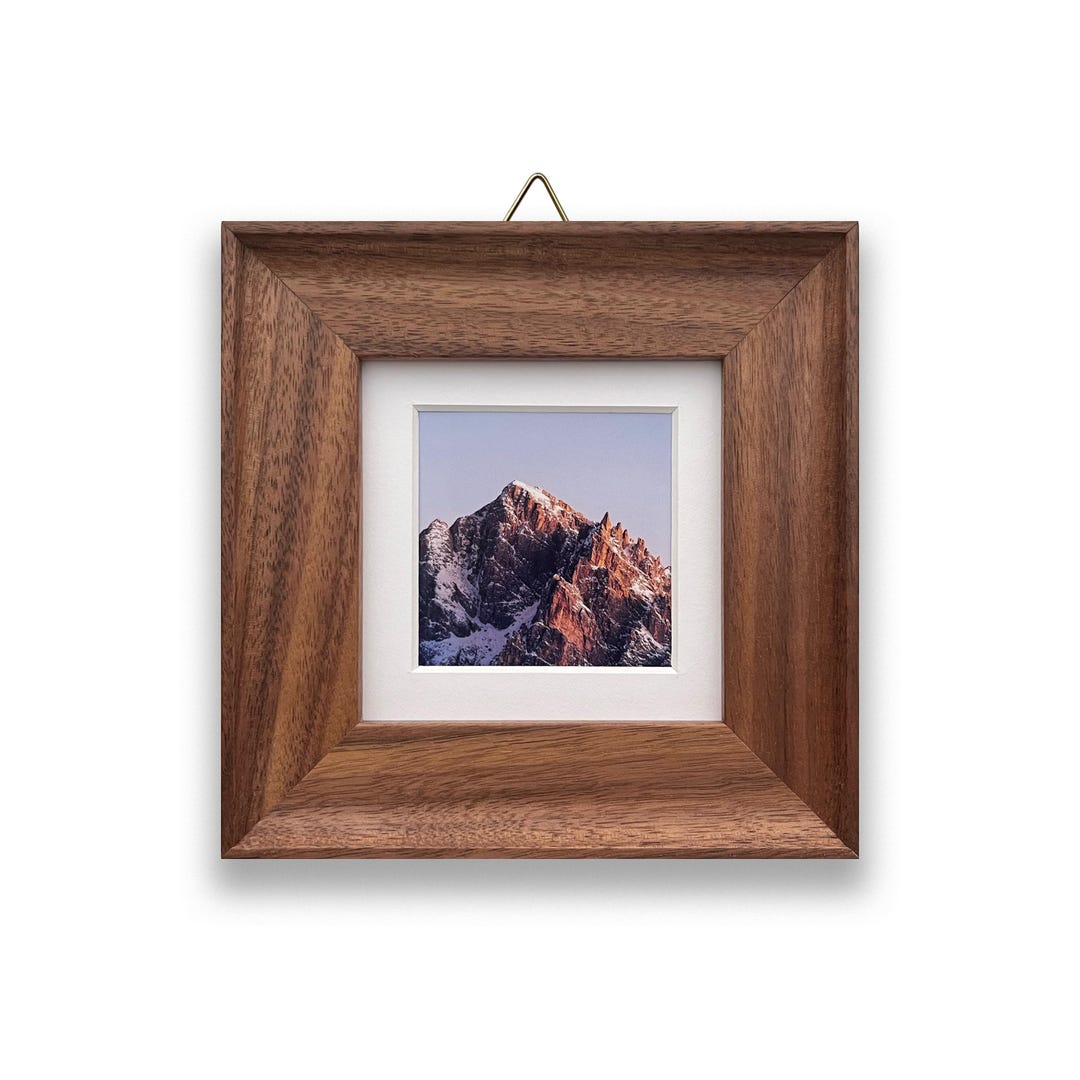 Square Walnut Frame Square Walnut Wood Picture Frame, Handmade Solid Walnut Frame With Mat ...