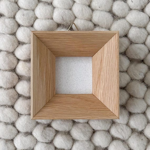 Solid Oak Wood Picture Frame / Angled Wooden Frame / Small Handmade Frame / Mini Wooden Decor / Gift Idea