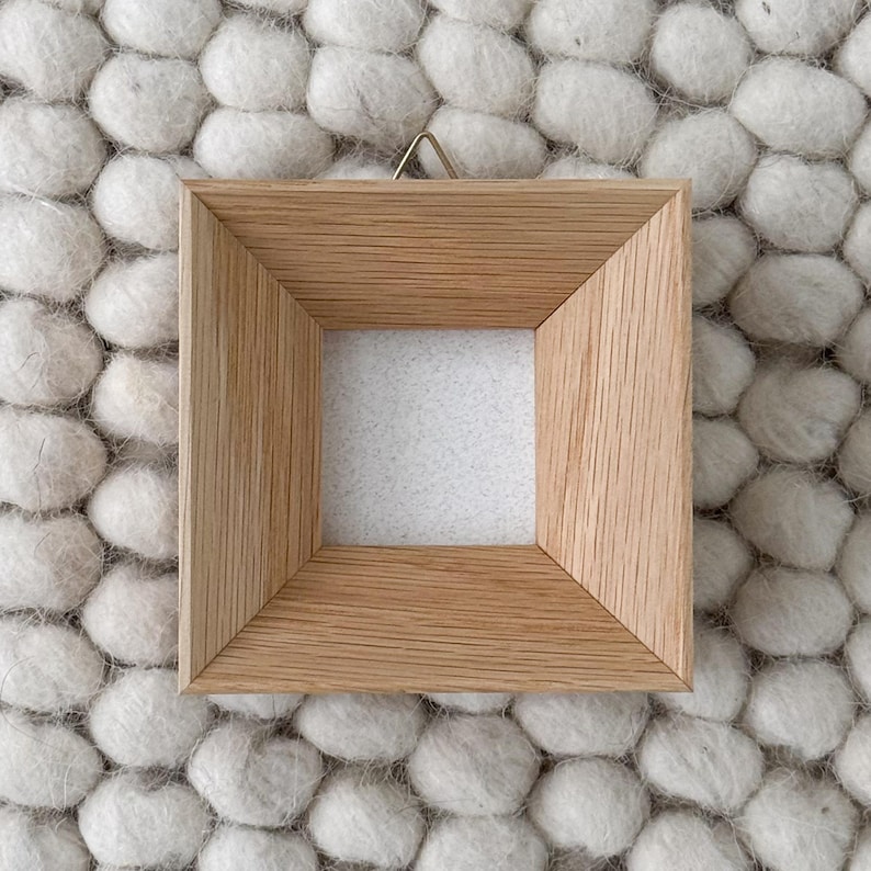 Solid Oak Wood Picture Frame / Angled Wooden Frame / Small Handmade Frame / Mini Wooden Decor / Gift Idea image 1