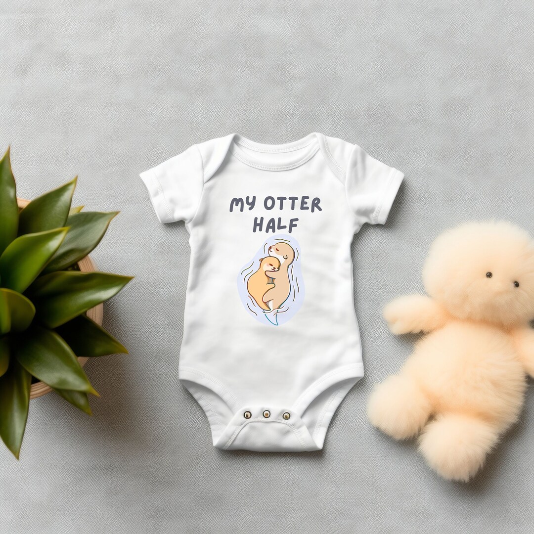 My Otter Half Baby Onesie® Cute Otter Bodysuit Cute Baby Shower Gift ...