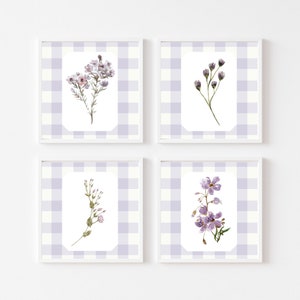 Wildflower Nursery Print Set, Girls Room Decor, Floral Nursery Wall Decor, Vintage Nursery Art, Watercolor Floral Wall Art, Nursery Wall Art