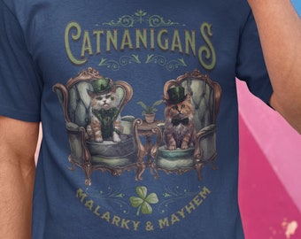 Catnanigans T-Shirt – Irish Cats, Vintage Crew Neck Tee