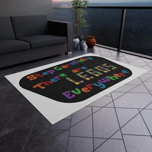 Outdoor Rug, Legos Everywhere Fun Play Mat for Kids, Playroom Rug, Kids Room Decor, Lego Theme Nursery Decor, Kids Outdoor Play Area Rug