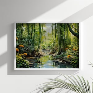 Bamboo Forest | Spring Collection | Country Scene Print | Serene Home Decor | Nature-Inspired Wall Art | Bamboo Forest Painting
