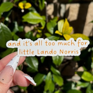 All Too Much For Little Lando Norris Sticker | F1 Cute Sticker | Cute Sticker For Notebooks & Laptops