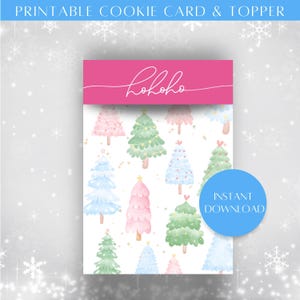 DIGITALE Hohoho Pastelkleurige kerstkaarttastopper digitale download | 127 mm x 165 mm | Afdrukbare cookie-backerkaart