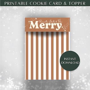 GINGERBREAD PYO Christmas Cookie Bag Topper Etichetta per biscotti PYO Download digitale Istruzioni per dipingere i tuoi biscotti / 127 mm x 165 mm