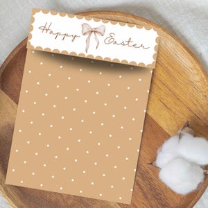 NUMÉRIQUE Joyeuses Pâques Cookie Card Bag Topper Téléchargement numérique | 127 mm x 165 mm | Carte d'accompagnement imprimable Cookie | Emballage de biscuits de Pâques