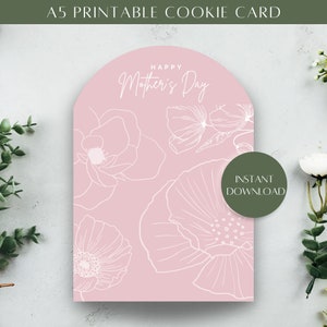 Tarjeta imprimible para el Día de la Madre con base para galletas / Tarjeta Arch Cookie / Descarga instantánea / Tarjeta de regalo para el Día de la Madre lista para imprimir