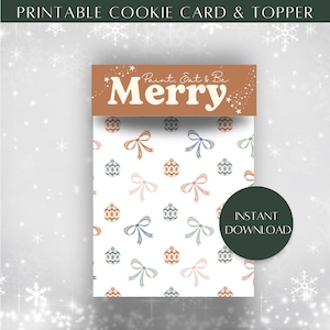 PYO Weihnachtsplätzchen Karte Topper Weihnachtsplätzchen Verpackung Digitaler Download Malen Sie Ihre eigenen Plätzchen Anleitung | 127mm x 165mm