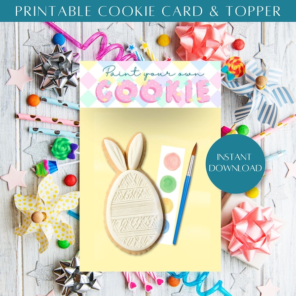 Malen Sie Ihren eigenen Cookie Cookie Printable Backer & Topper mit PYO Anleitung