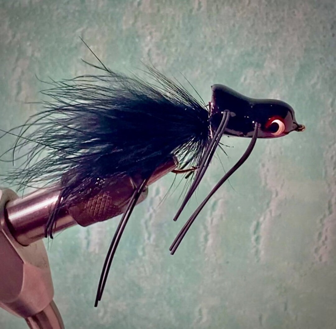 12 Pack Black Flyfishing Poppers like Boogle Bullet Largemouth Bass