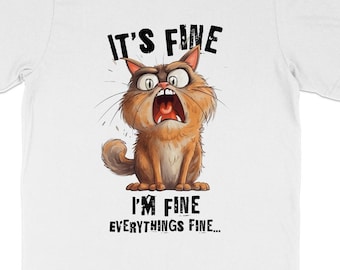 Camiseta divertida de gato, gato estresado, camiseta de humor sarcástico, regalo para amantes de los gatos, regalo para amantes de las mascotas, apreciación de los gatos