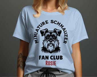 Dwergschnauzer gepersonaliseerd T-shirt, aangepast koosnaampje, cadeau voor hondenliefhebber, aangepast T-shirt hondennaam, T-shirt Schnauzer