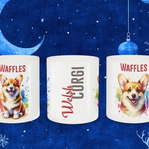 Personalized Welsh Corgi Coffee Mug - Custom Dog Portrait with Your Pet&#39;s Name, Cute Gift for Corgi Lovers