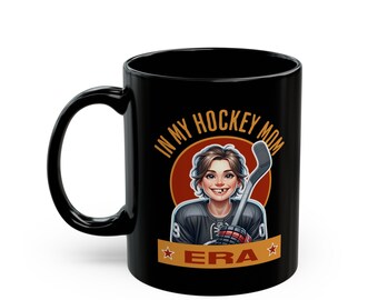 Taza de café con temática deportiva de la era de las mamás del hockey, regalo único para mamás del hockey, taza deportiva