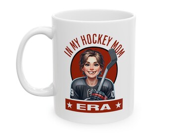 Taza de café con temática deportiva de la era de las mamás del hockey, regalo único para mamás del hockey, taza deportiva