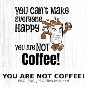 Funny Coffee Digital Art - Happiness - Joy - Coffee humor - Perfect for Mugs, Stickers, Wall Art, and More
