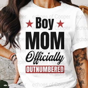 Boy Mom Outnumbered, Outnumbered Digital Art Printable, Funny Minimalist Design, Bold Family Humor Wall Art, Instant Download, Mom Gift