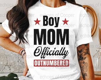 Boy Mom Outnumbered, Outnumbered Digital Art Printable, Funny Minimalist Design, Bold Family Humor Wall Art, Instant Download, Mom Gift