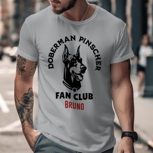 Doberman Pinscher Personalized T-Shirt, Custom Pet Name shirt, Gift for Dog Lover, Pet lover Tshirt, Doberman Pinscher tee, Dobby