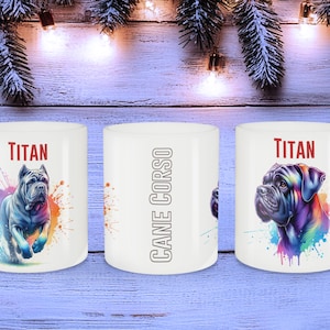 Personalized Cane Corso Coffee Mug - Custom Dog Portrait with Your Pet&#39;s Name, Unique Gift for Cane Corso Lovers