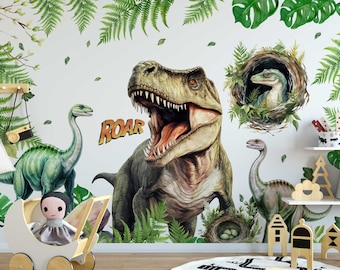 Dinosaur Wall Decal for Boys Room - Kids Wall Decal - Removable Dinosaur Wall Stickers - Bring Prehistoric Excitement to Your Kids Nursery