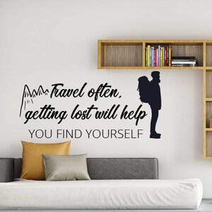Reisen oft | Positive Zitate | Motivierende WallArt | Inspirierende Zitate | Wohnzimmer Aufkleber