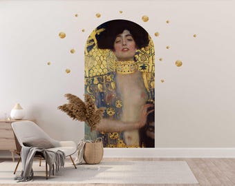 Gustav Klimt Judith and the Head of Holofernes Arch Wall Sticker – Elegant Art Nouveau Wall Decor for Home or Office