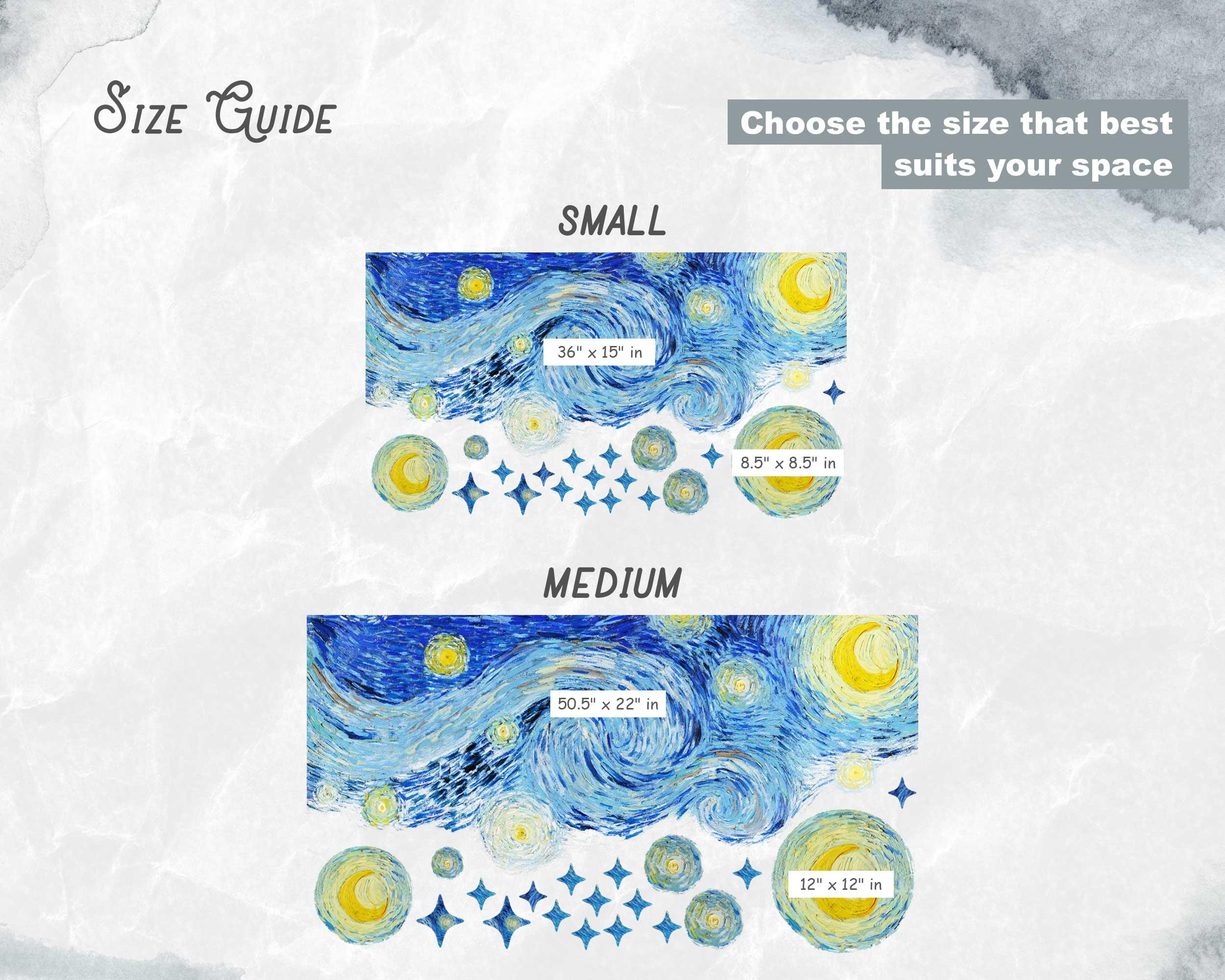 Van Gogh Starry Night Wall Sticker - Large Wall Decal Oil Painting ...