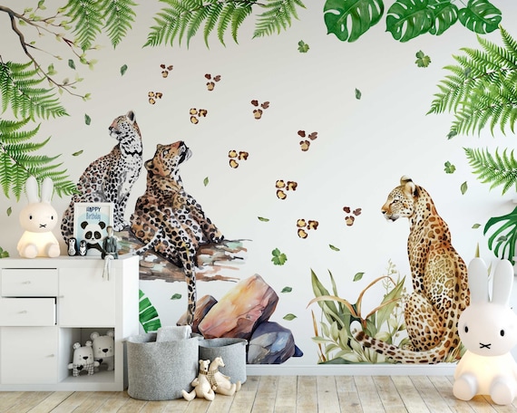 Sitting Leopard Wall Decal – Removable Animal Wall Sticker, Waterproof, For Nursery, Bedroom, Playroom Decor - View #10