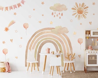 Adesivi murali nuvole per la cameretta dei bambini, set adesivi murali mix nuvole cielo multicolore, adesivi murali nuvole colorate, nuvole grandi per la cameretta dei bambini - Italia