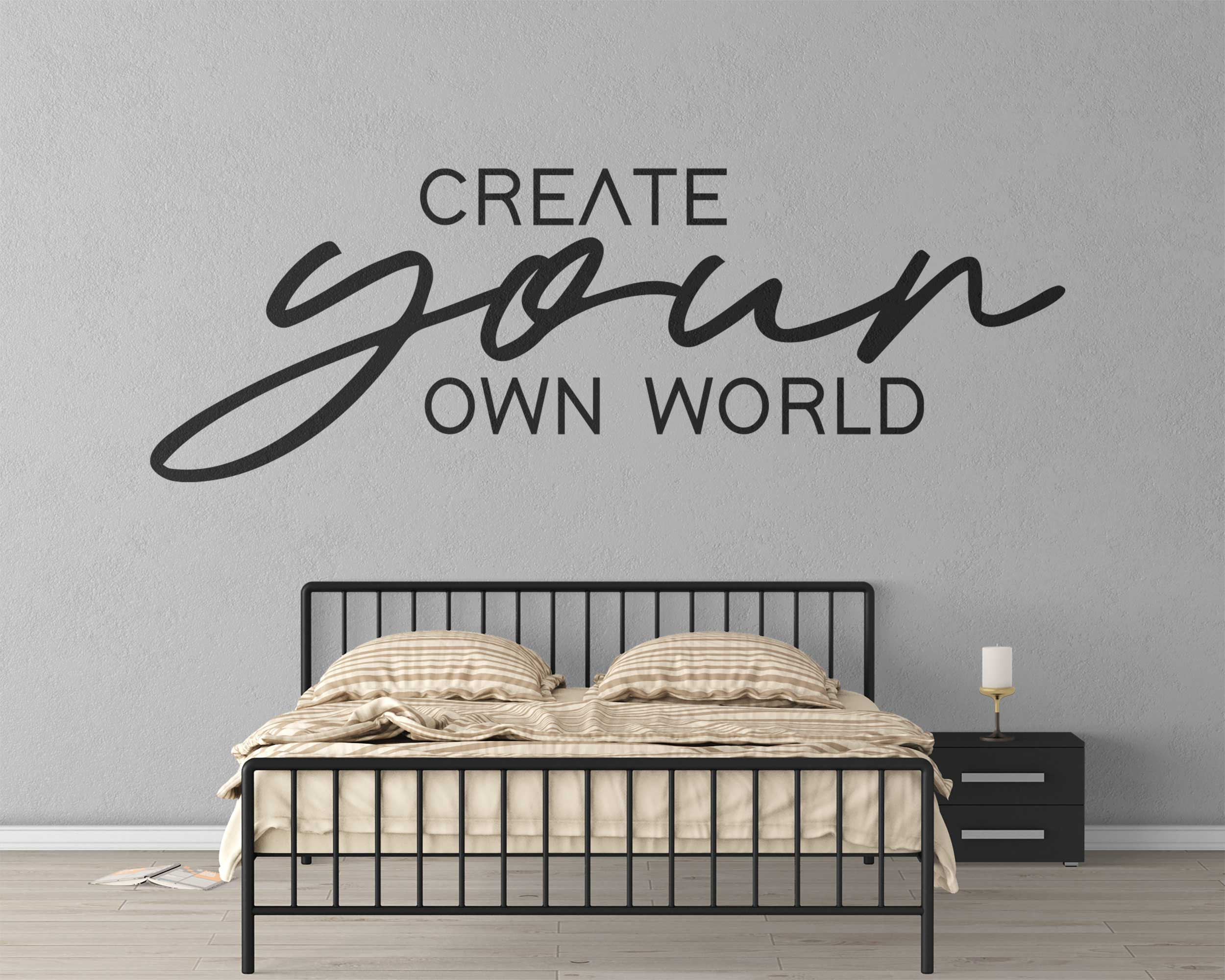 Create Your Own World | Motivational Wall Art | Inspirational Quotes ...